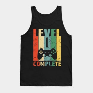 Vintage 01st Wedding Anniversary Level 1 Complete Video Gamer Birthday Gift Ideas Tank Top